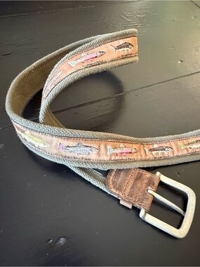 Bison Designs Canvas and Leather Men's “Trout” Belt